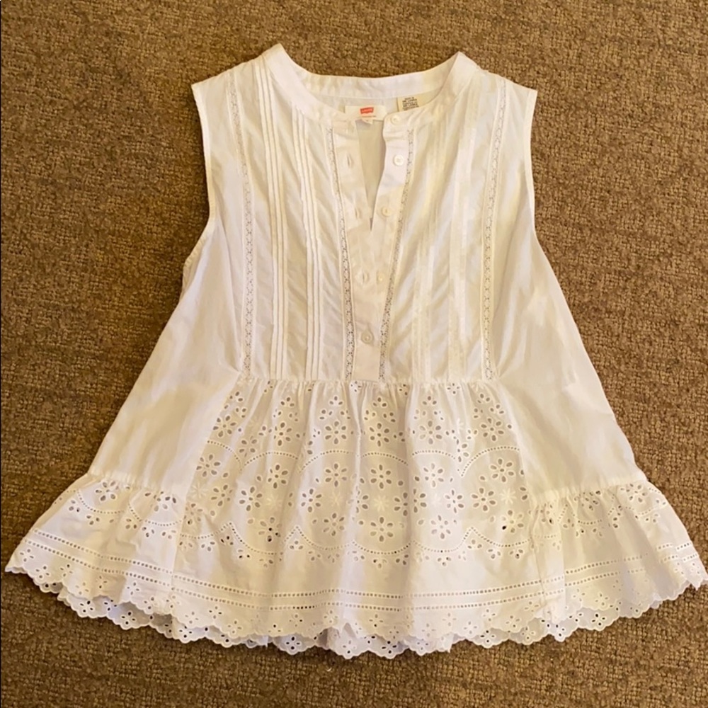 Levi brand white tank top